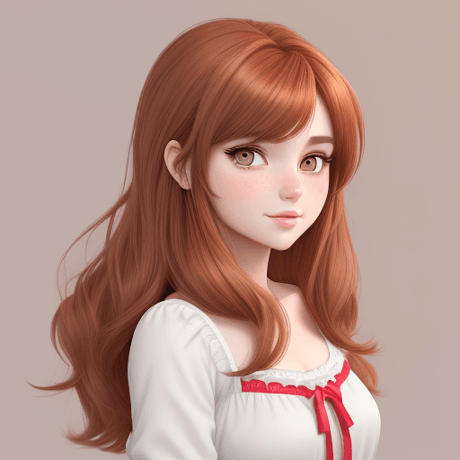 AI generated: The personification of the valentines day holiday in the form of a cute girl, hirsute weavy auburn h...