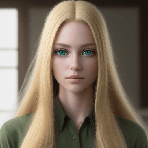 AI generated: 8k real photo, real person, realistic, blonde, green eyes, long hair