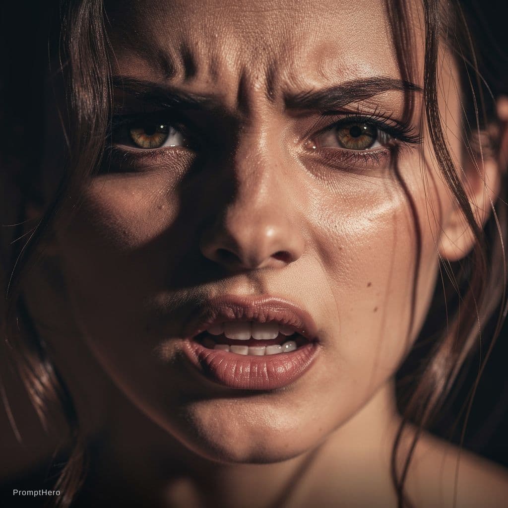 AI generated: visage femme qui a un orgasme
