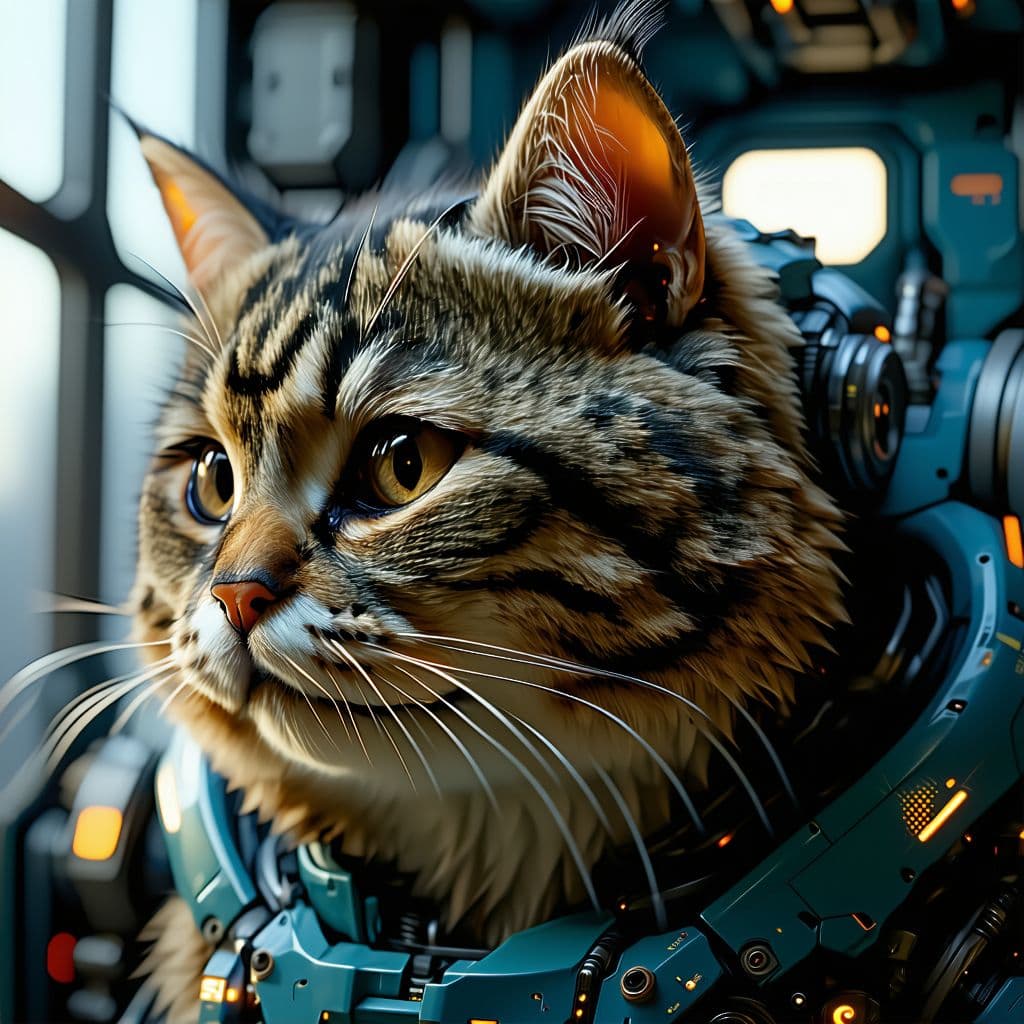 AI generated: big and fat catcinematic, hyper realism, high detail, octane render, 8k,cinematic, hyper realism, hi...