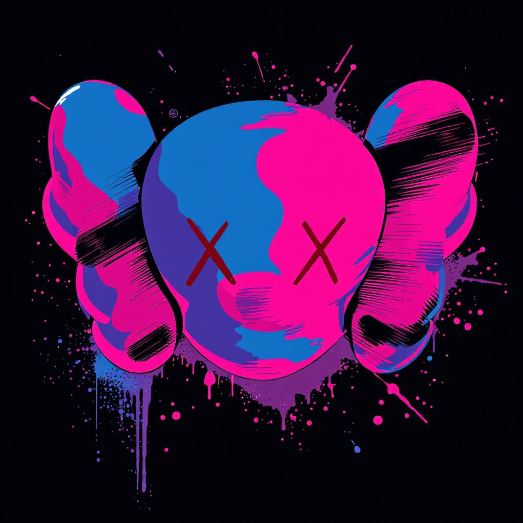AI generated: illustration of a face in the style of KAWS