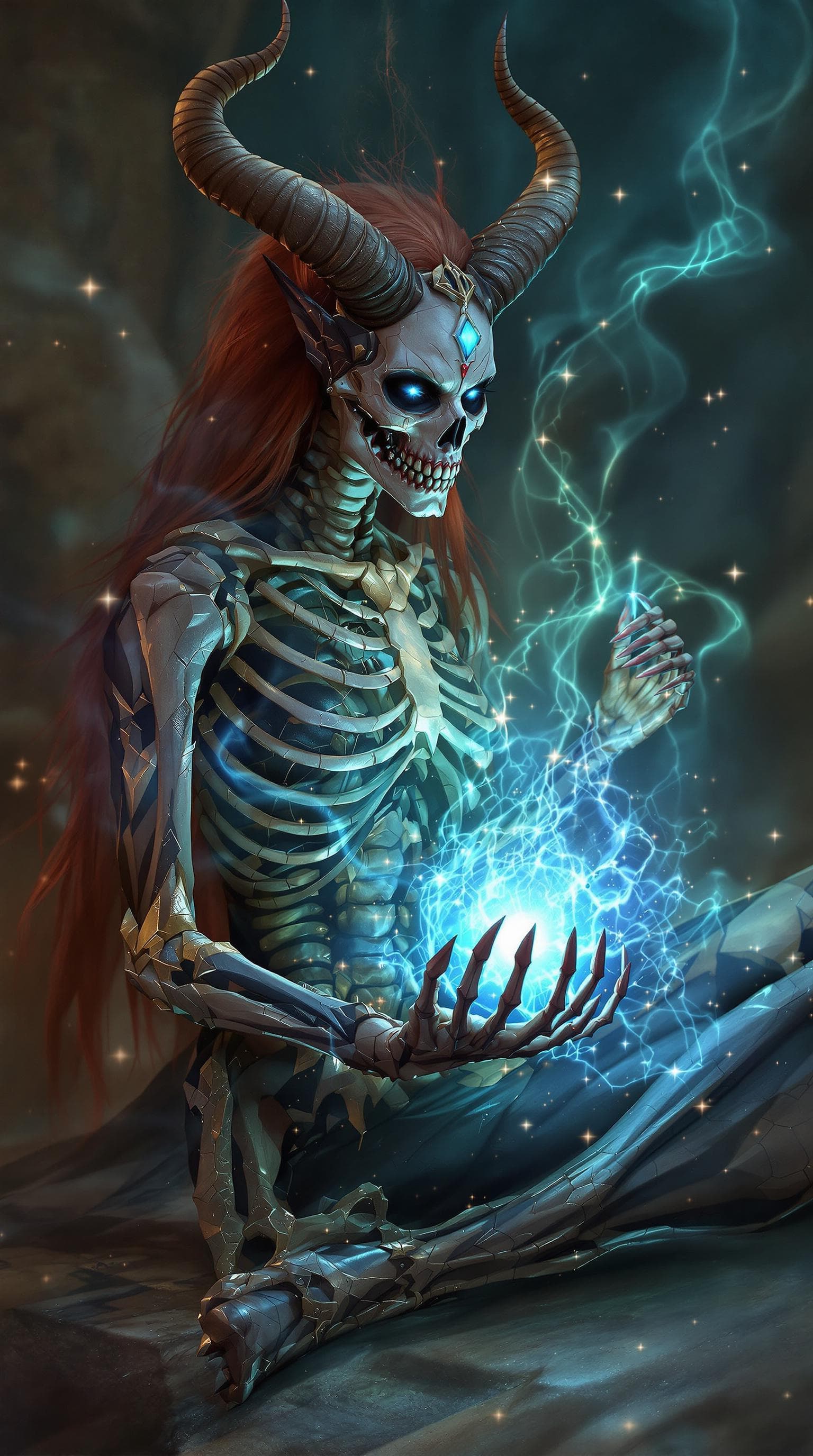 AI generated: a 64K UIHD digital photograph, photorealistic image of a foxy lady holding a glowing magical ball of...