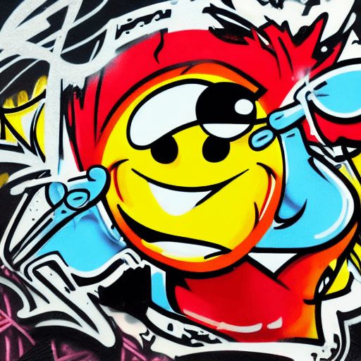 AI generated: make a angry graffity style smiley with bold outlines, without a background , smiley is in graffiti ...
