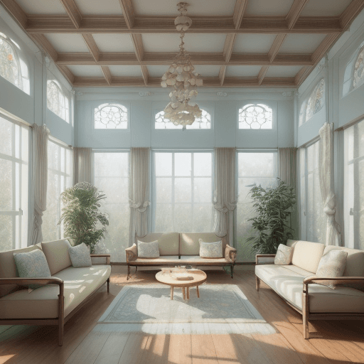 AI generated: High resolution photography interior design, dreamy sunken living room conversation pit, wooden floo...