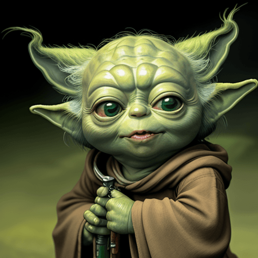 AI generated: yoda from star wars friendly looking