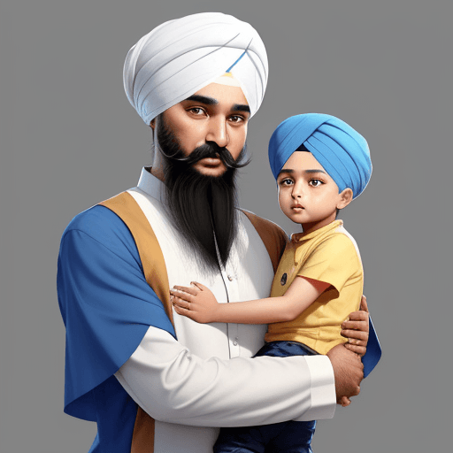 AI generated: sikh father's with padri wear love for son