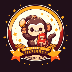 AI generated: UI logo design, film reel surrounded by popcorn with movie theater backdrop, playful monkey with bro...