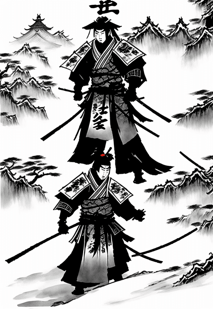 AI generated: Samurai in full armor, concept art in the style of Yoji Shinkawa and Dominik Mayer in a Chinese gard...