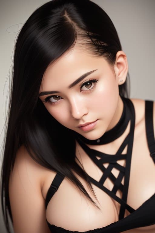 AI generated: Portrait of passionate woman in hyper provocate extreme mini dress, flirts::5 Professional Macro Pho...