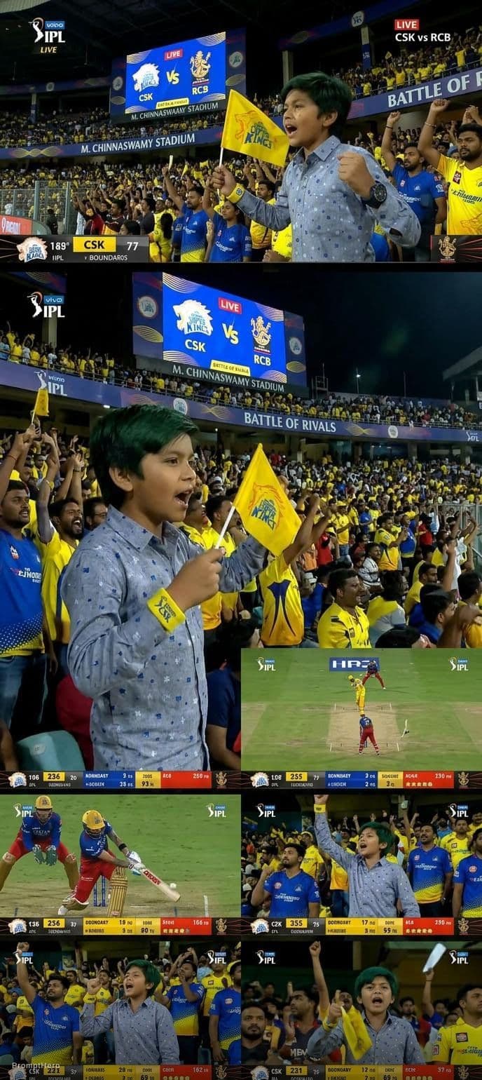 AI generated: Create a video for real cricket match csk vs rcb
