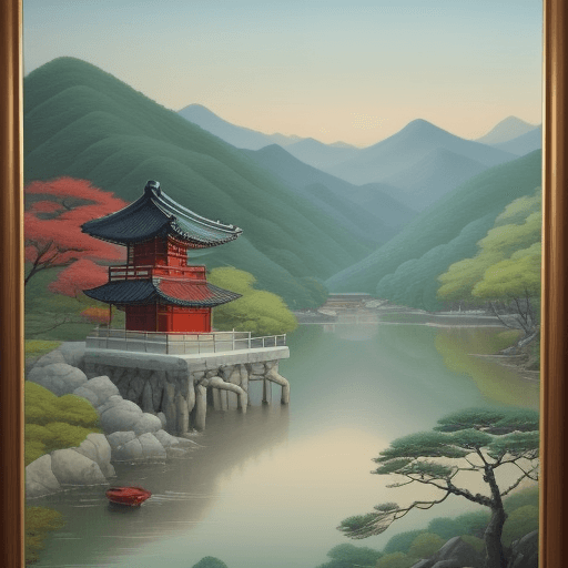 AI generated: Korean style landscape painting