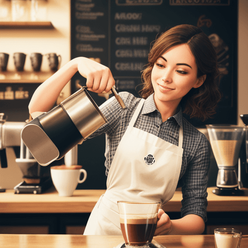 AI generated: barista pouring coffee