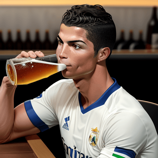 AI generated: cristiano ronaldo drinking a beer