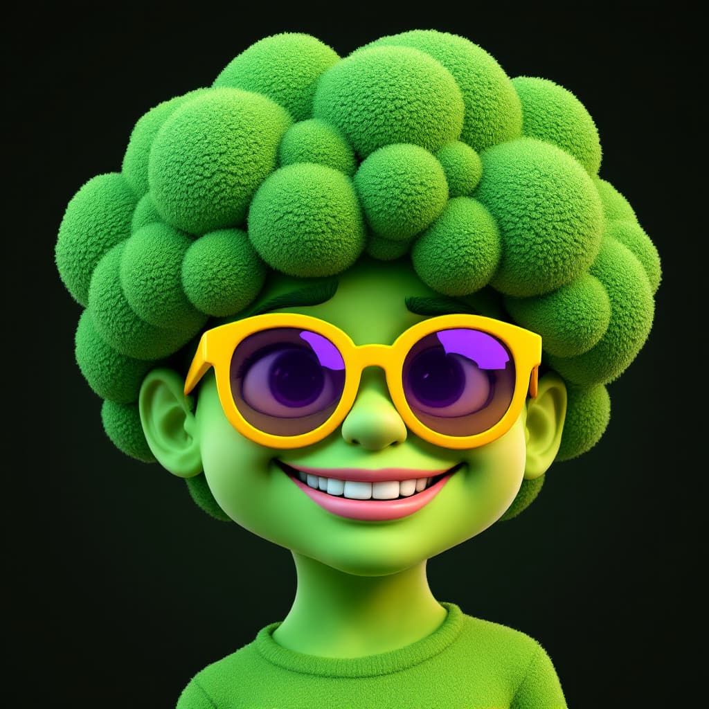 AI generated: Create a highly detailed 3D model of a quirky cartoonish humanoid character. The character has a hea...