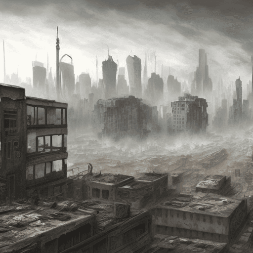 AI generated: post-apocalyptic city