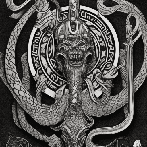 AI generated: a viking kill the world serpent