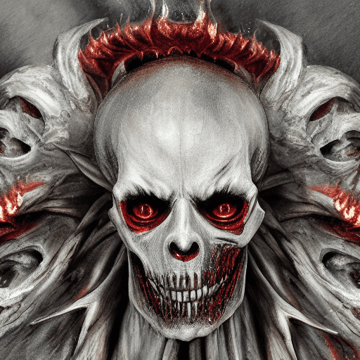 AI generated: High quality 3D portrait rendering of a Ghoul guarding the gates of Hell. Burning hellish skull, spa...
