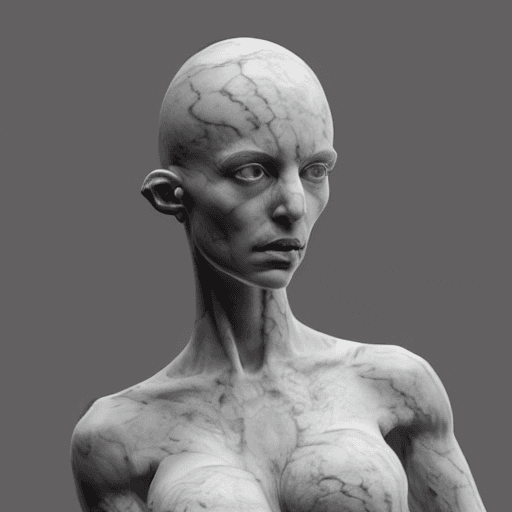 AI generated: highly detailed marble sculpture of a female necromancer, volumetric fog, Hyperrealism, breathtaking...