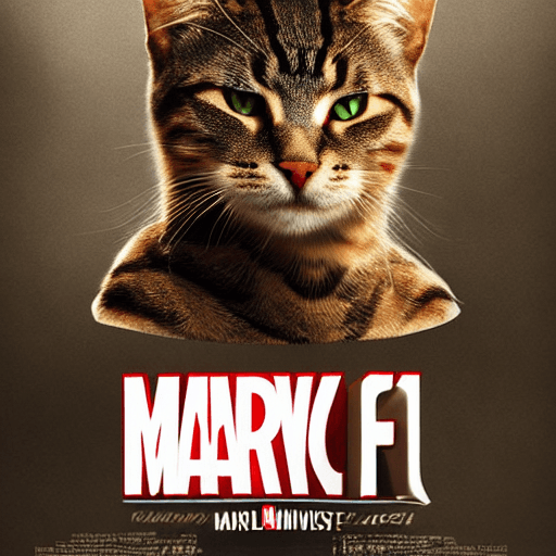 AI generated: cat head, anthropomorphic humanoid body, full growth, marvel movie poster, military character, high ...