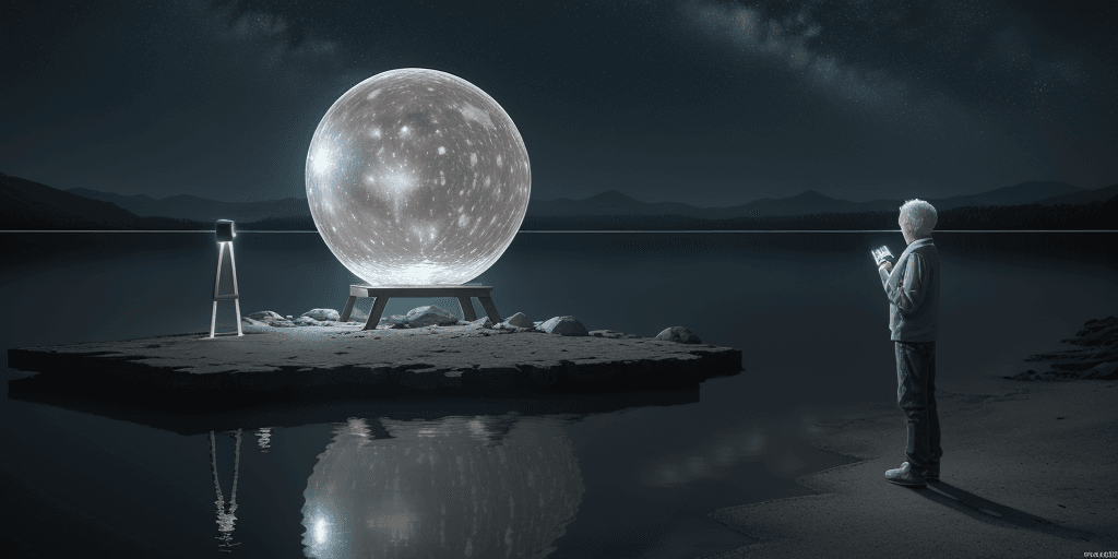 AI generated: Raw photo, details, fujifilmxt3, ray tracing, 8k uhd, hdr, a computer game player stands on the shor...