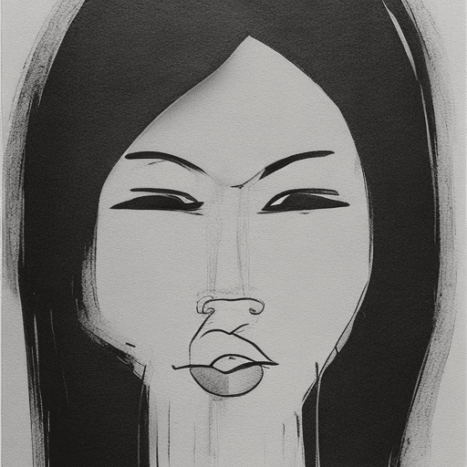 AI generated: A minimalist abstract sketch of a indonesia woman