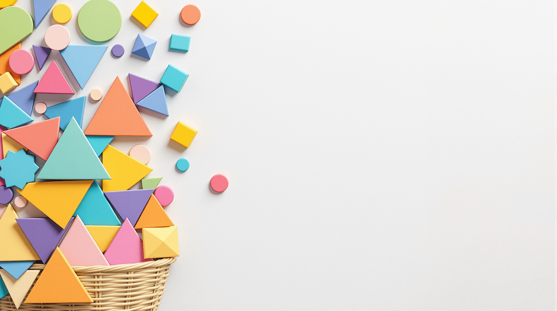 AI generated: Create a realistic wallpaper design with various geometric shapes (triangles, circles, and rectangle...