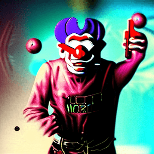 AI generated: video games, Roku, phone repair, insane clown, beeple, syringe, the English word "JUGGERNAUT"