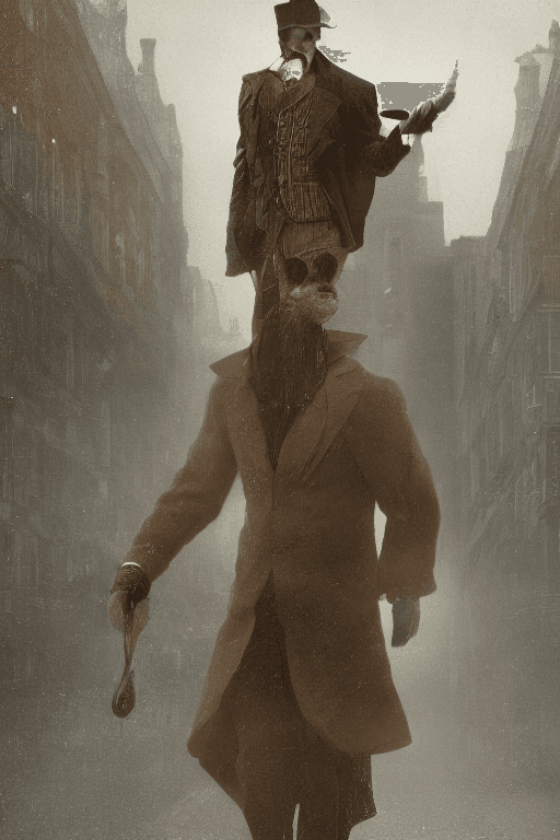 AI generated: a full body portrait of an anthropomorphic cheetah dressed as an English gentleman walking alone on ...