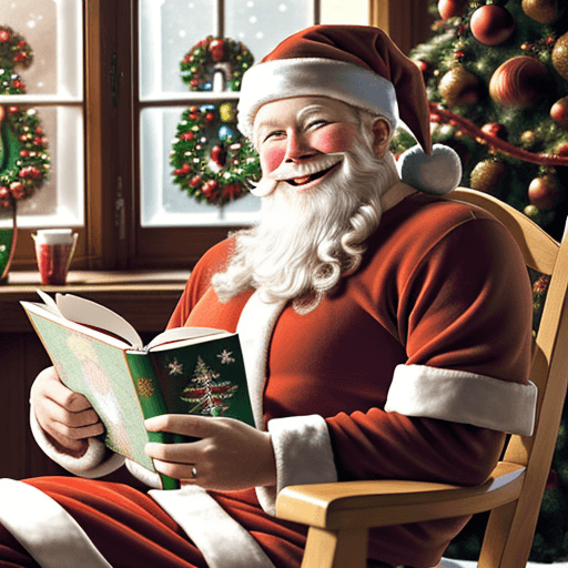 AI generated: Hyper realistic Santa Claus with a happy, bright face, with radiant eyes, a big smile, with a cup of...