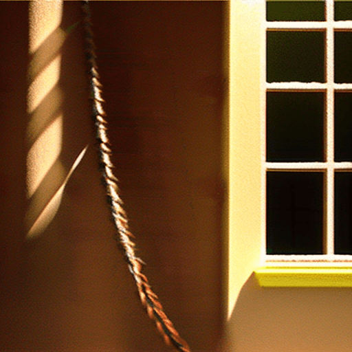 AI generated: Title is ES-Home,
Photo of a home, cinematic lighting, battered, low angle,  focused, extreme detail...