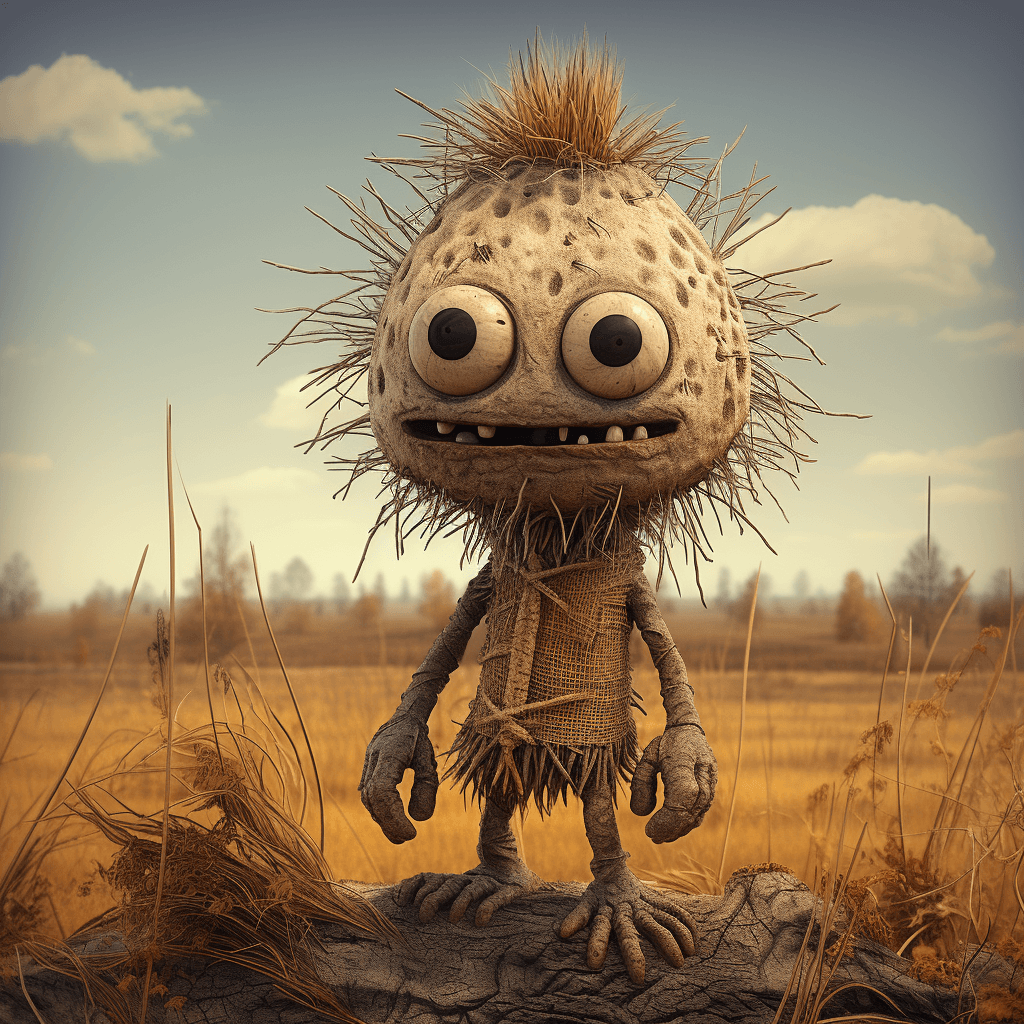 AI generated: cartoon alien character illustration and concept, in the style of worthington whittredge, spiky moun...