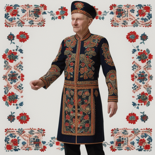 AI generated: Images of a man dressed in Ukrainian national embroidery