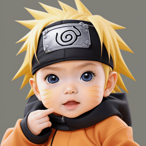 AI generated: baby cute, naruto character
