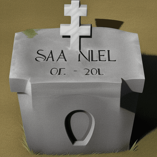 AI generated: A simple grave where the lid is a bit loose, e.g: in a 10-20 degree angle. Cartoony look. The Grave ...