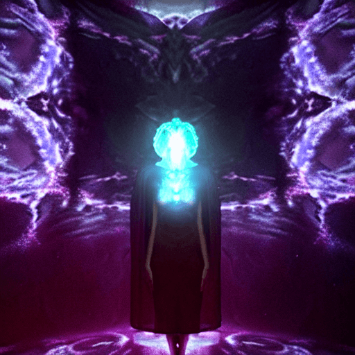 AI generated: The Oracle of the Vast Eternal Void of Ethereal Sacred Shining Darkness, A Divine Humanoid Being of ...