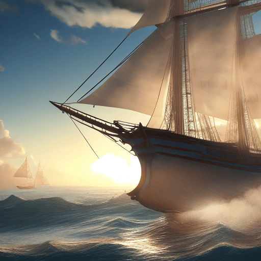 AI generated: Photo of a ultra realistic sailing ship, dramatic light, pale sunrise, cinematic lighting, battered,...