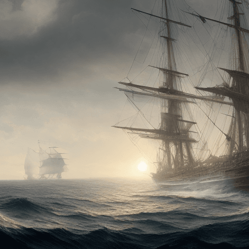 AI generated: Photo of a ultra realistic sailing ship, dramatic light, pale sunrise, cinematic lighting, battered,...