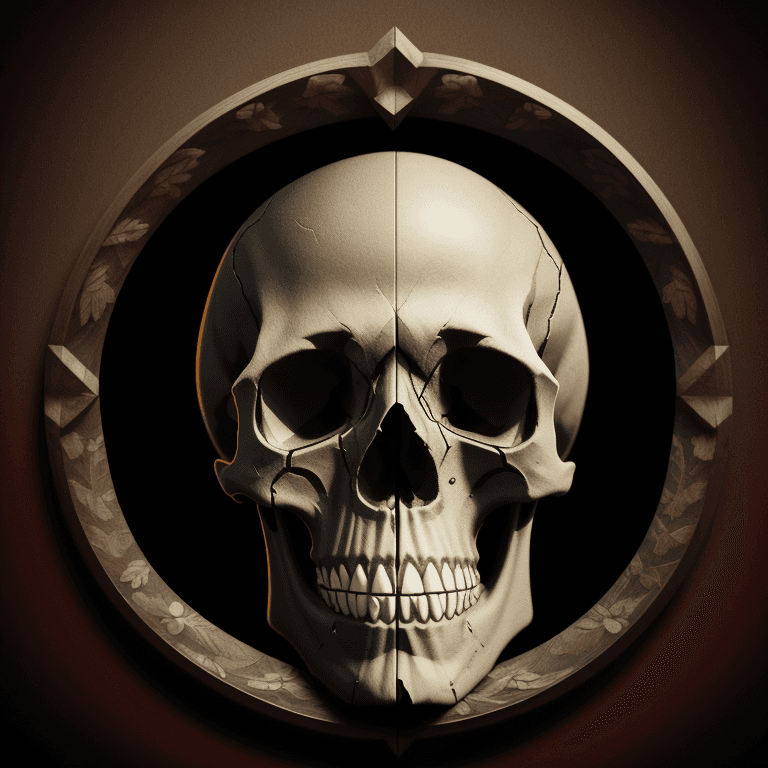 AI generated:  Inlay work skull photographic cinematic