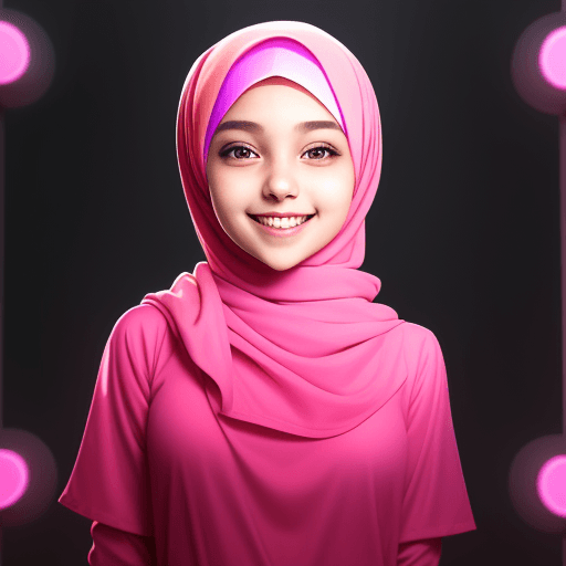 AI generated: masterpiece, girl wear hijab alone, smiling ,solo, incredibly absurd, hijab, smilling, noback ground...