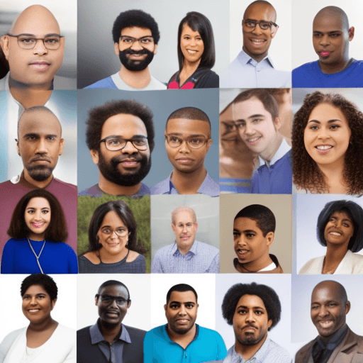 AI generated: Article cover Photos and images of a diverse group of people with different neurological backgrounds...