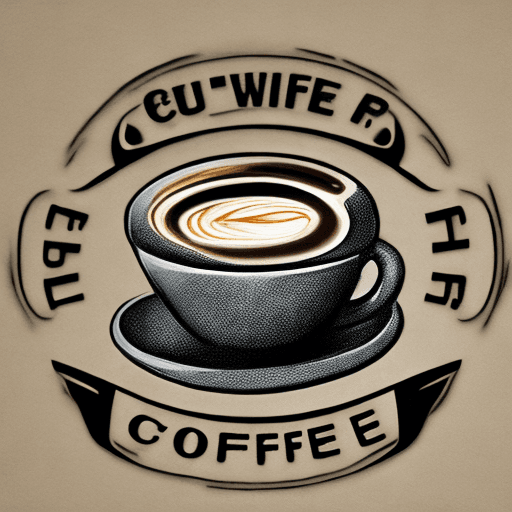 AI generated: cup of coffee logo pensil graphic