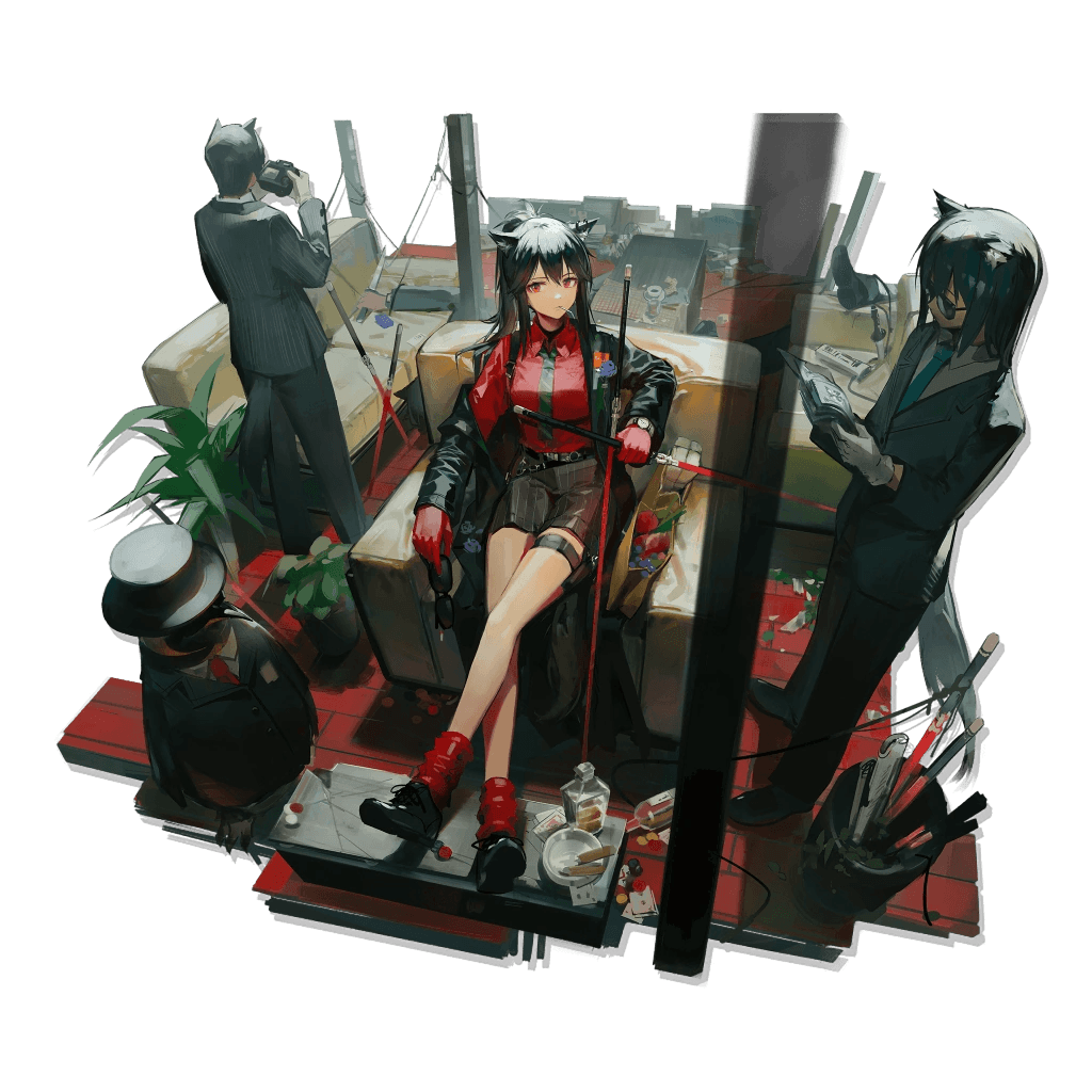 AI generated: Anime girl "Texas" in red business suit