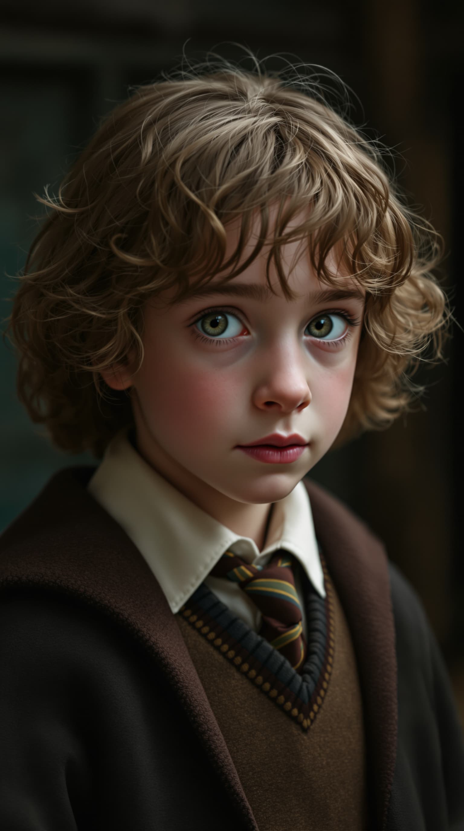 AI generated: A hyper-realistic depiction of eleven year old Hermione Granger, from  Harry Potter and the Philosop...