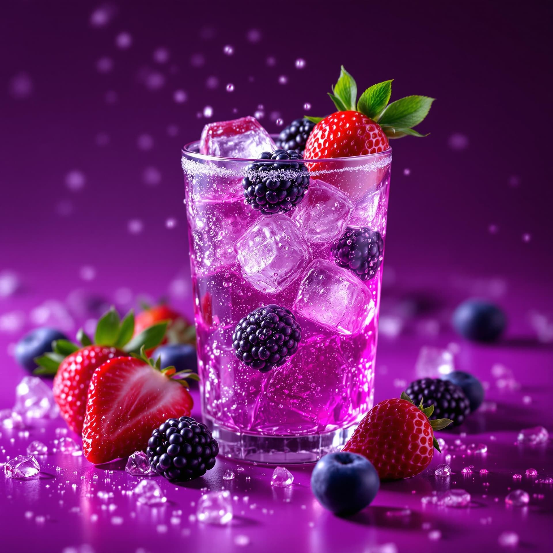 AI generated: The image features a beautifully styled close-up view of a refreshing drink, presumably a cocktail, ...