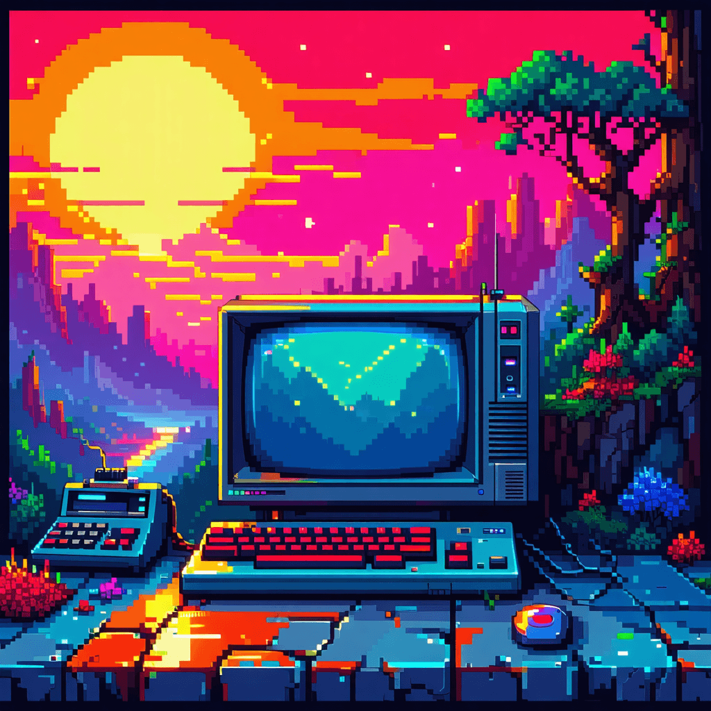 AI generated: Create a retro pixel art computer wallpaper using ONLY the official 16-color SymbOS palette.

STRICT...