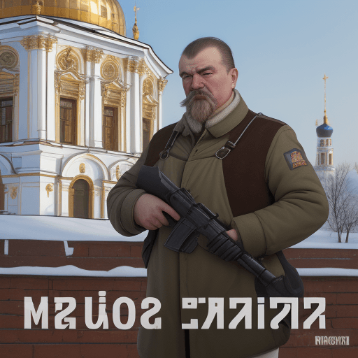 AI generated: воин монгол со щитом на спине стоит