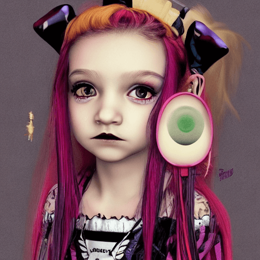 AI generated: (masterpiece:1.2, best quality:1.5), (little child girl:1.8, nsfw:1.2, loli:1.3,), punk hair, (conte...
