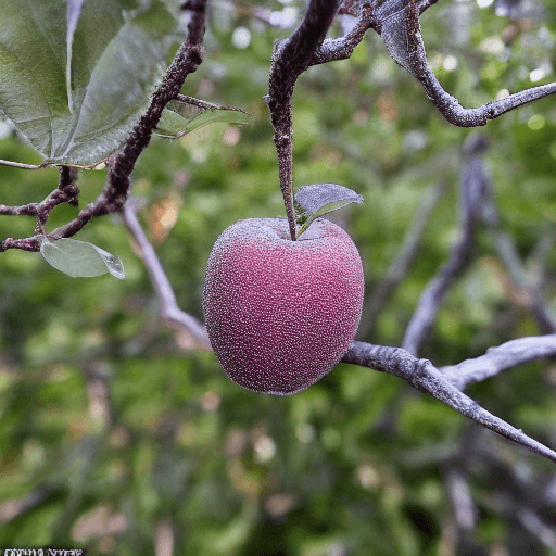 AI generated: ((a delicate big apple)),the apple is a ((Dew drops)),made of diamond ((hung on branch in a beautifu...