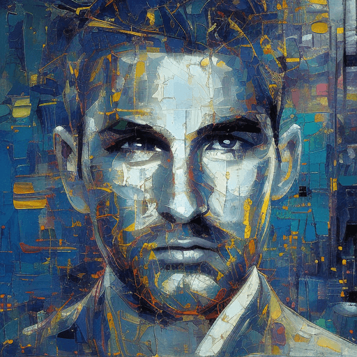 AI generated: abstract art painting of an eye, in the style of pixelated portraits, cracked, oversized portraits, ...