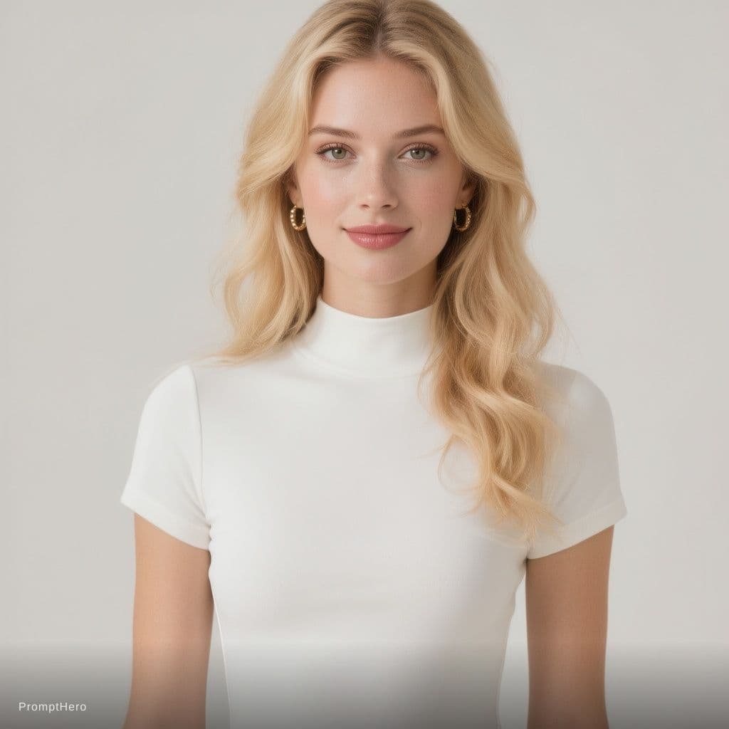 AI generated: Not Sexual big breast with a White Bra Need picture for my online shop blond Hair 
